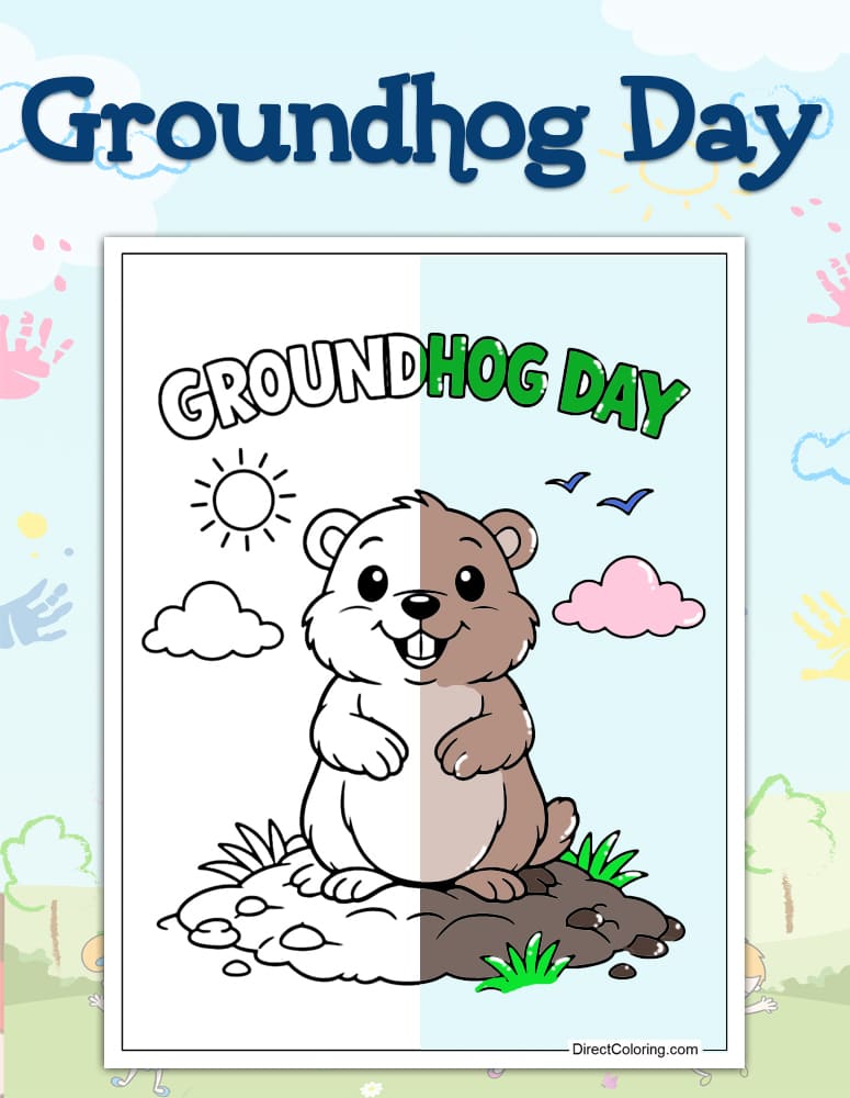 Groundhog Day Coloring Pages